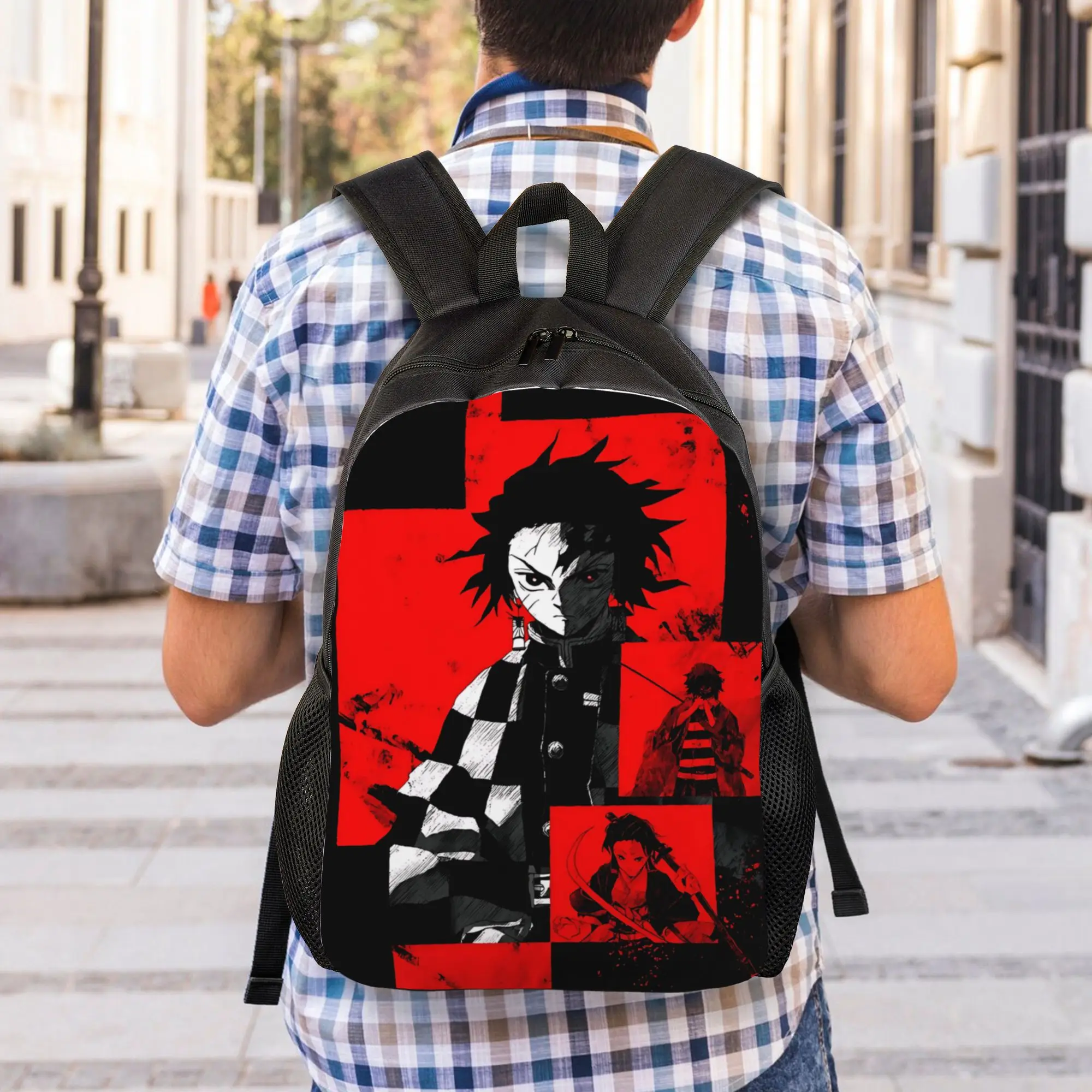 Fashion Halloween Demon Slayer Backpacks Its Bag  mochila Work Office Retro Washable Rucksack