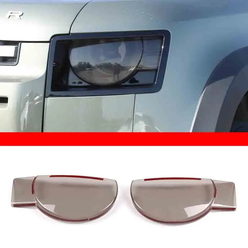 Front Head Lamp Trim Shell Front Head Light Tinted Overlay Cover Headlamp Protect Shell For Land Rover Defender L663 2020-2023