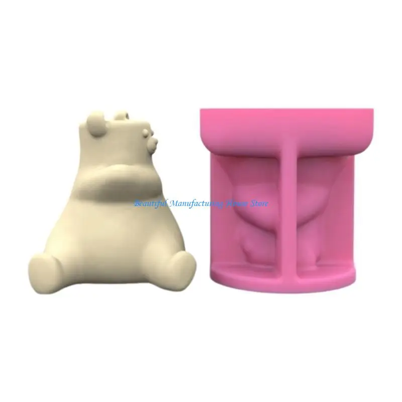 E56A Vase Mold Bear Flower Pots Moulds for DIY Planter and Holder