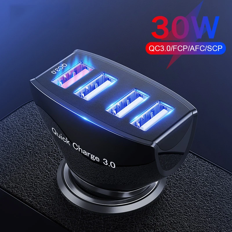 

12W 2.4A 4USB Car Charging Car Charger Multi Port Car Charging One Trail Four Car Charging Cigarette Lighter