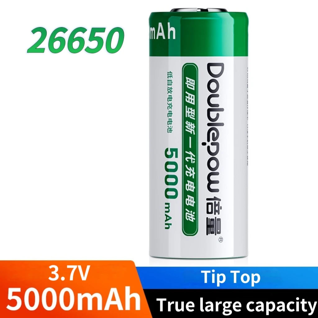 26650 rechargeable battery 5000mAh 3.7V Charger with Tip top for Flashlight Power Bank VR Flash lights Camera Vape Toy Projector