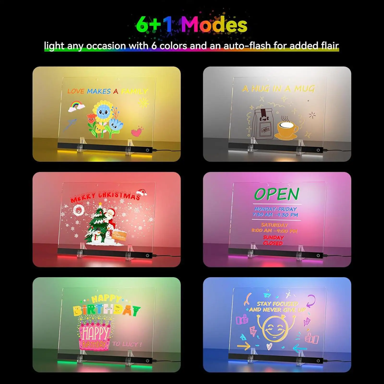 Prancheta de desenho led para crianças portátil brilho ajustável tablet 12 cores caneta led placa de mensagem para crianças menino menina escola