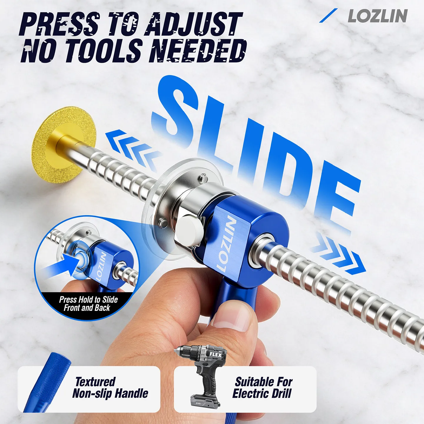 LOZLIN PVC Pipe Inside Cutter 8 Inch Extended Internal Pipe Cutting Tool Adjustable Depth 1/4 Inch Hex Shank for Plumbing Drills 5