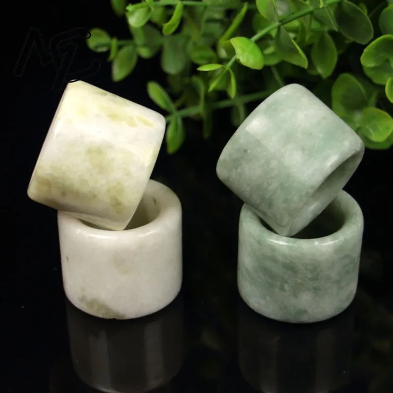 Natural Guizhou Cui Jade 20-21MM Ring Fingerstall Jadeite Fashion Charm Jewelry Hand Carved Crafts Gifts Women Men Chinese Style