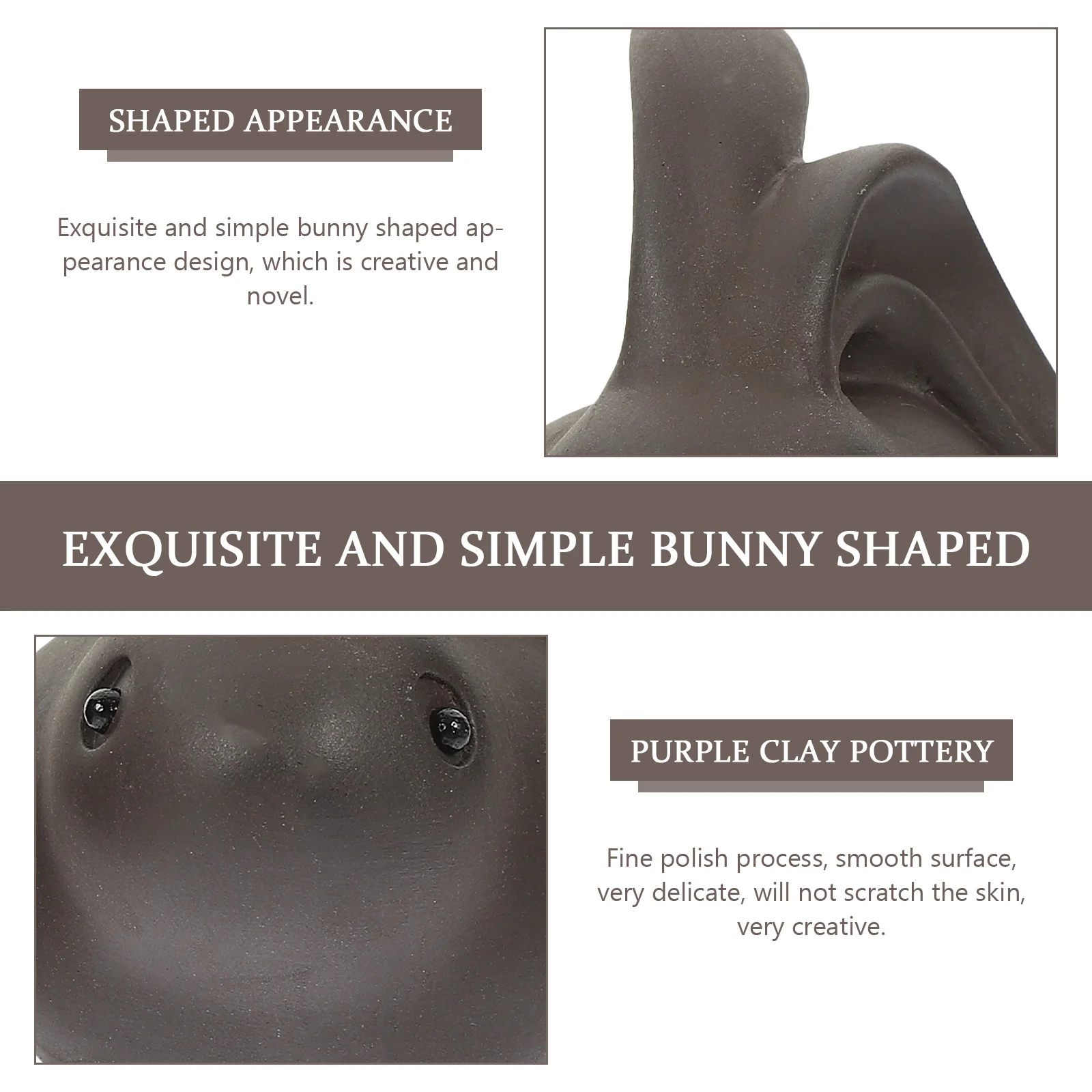 

1Pair Rabbit Tea Pet Adorable Bunny Desktop Decor for Home Office Study Creative Animal Shape Craft Ornament Tea Pet