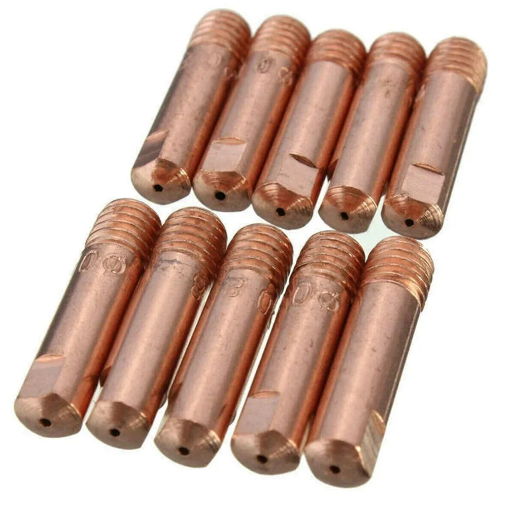 Fio liso Alimentação Bico De Gás De Cobre, 0 6mm 1 2mm para MB 15AK MIG MAG Tocha De Soldagem, Operação Eficiente, 10 Pcs