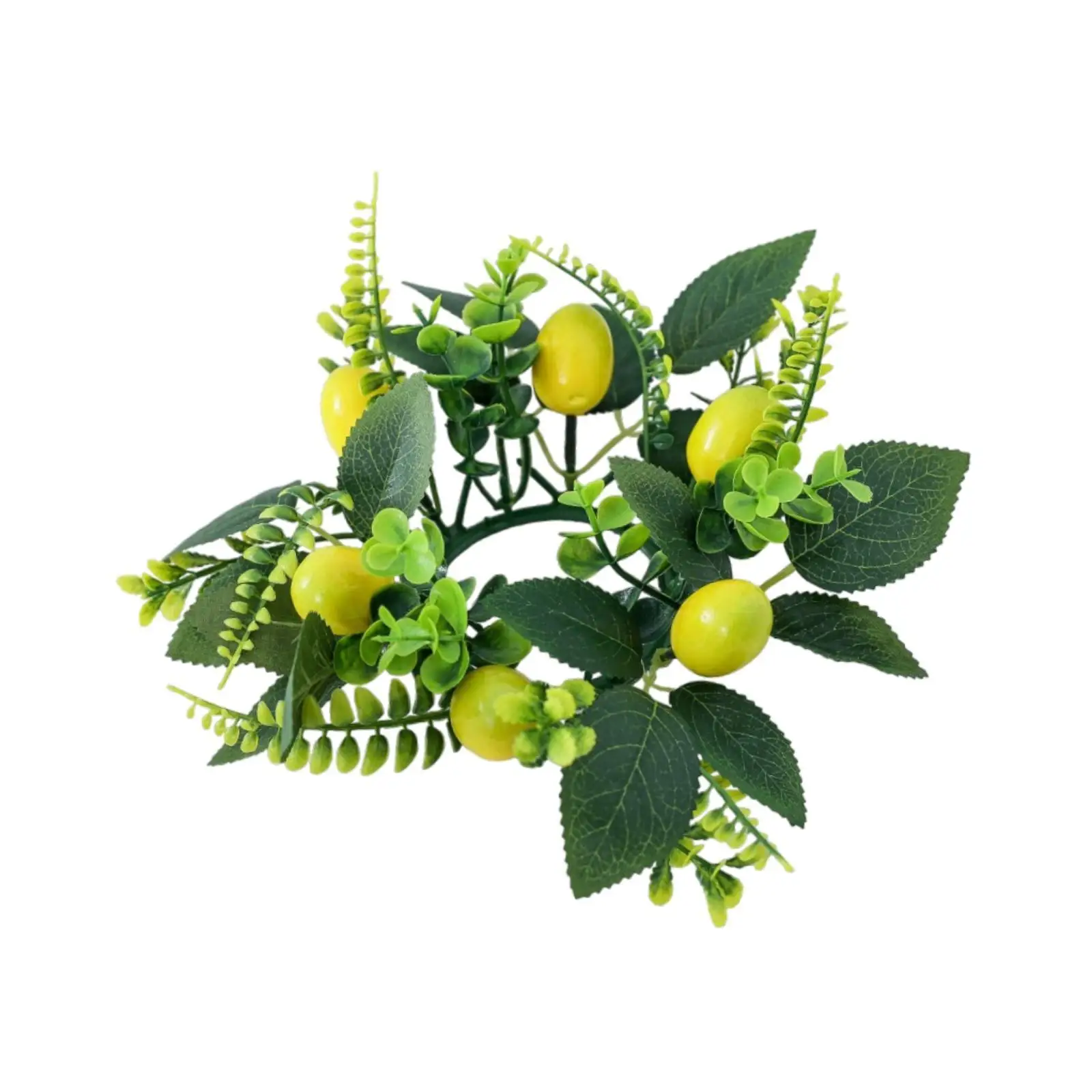 Candle Ring Wreath Candleholder Decoration with Lemon Candlestick Holder Ring for Party Bar Dining Table Living Room Dinner