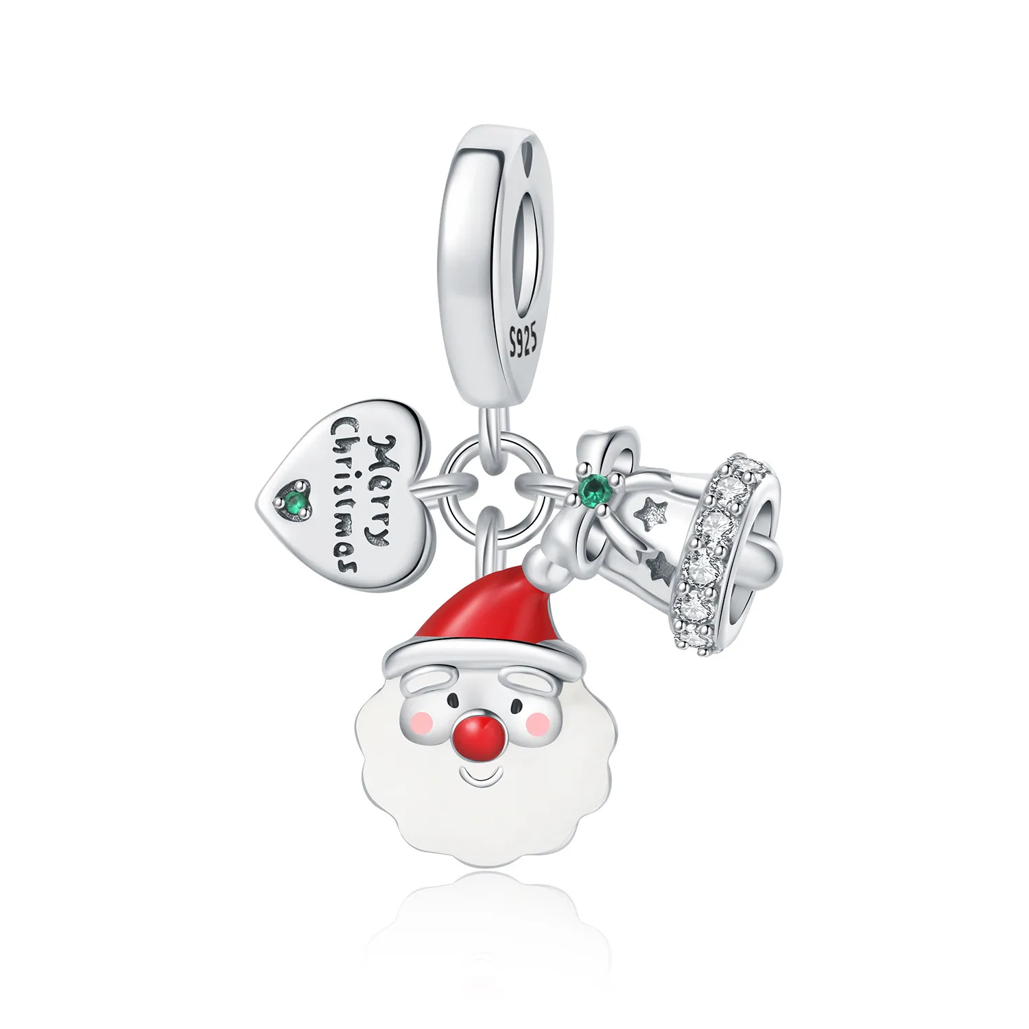 PANPOKI Weihnachtsmann-Anhänger aus 925er-Sterlingsilber, passend für DIY-Armbänder, Halsketten, Schmuck, Souvenir-Geschenke