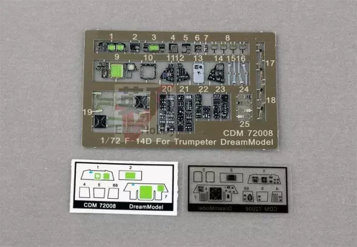 Dream Model CDM72008 1/72 Scale F-14D Colorful Cockpit Photo Etched Parts Detail Up Parts For Trumpeter