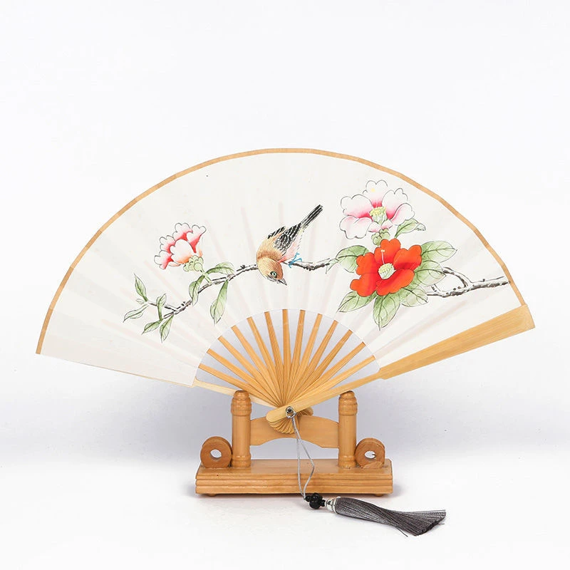 Mini Pocket Folding Fan Portable Chinese Classical Women Hanfu Handheld Fan Antiquity Cultural Craft Gift Dance Props Ventilador