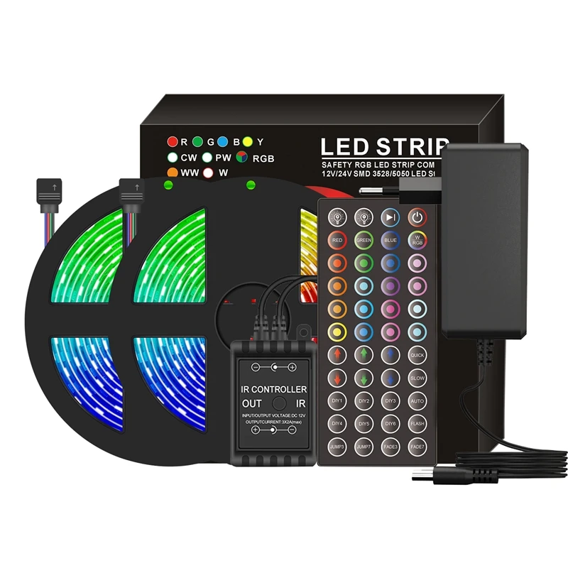 

Светодиодная лента RGB с дистанционным управлением, яркие 5050 светодиодов, яркая фотолента для спальни