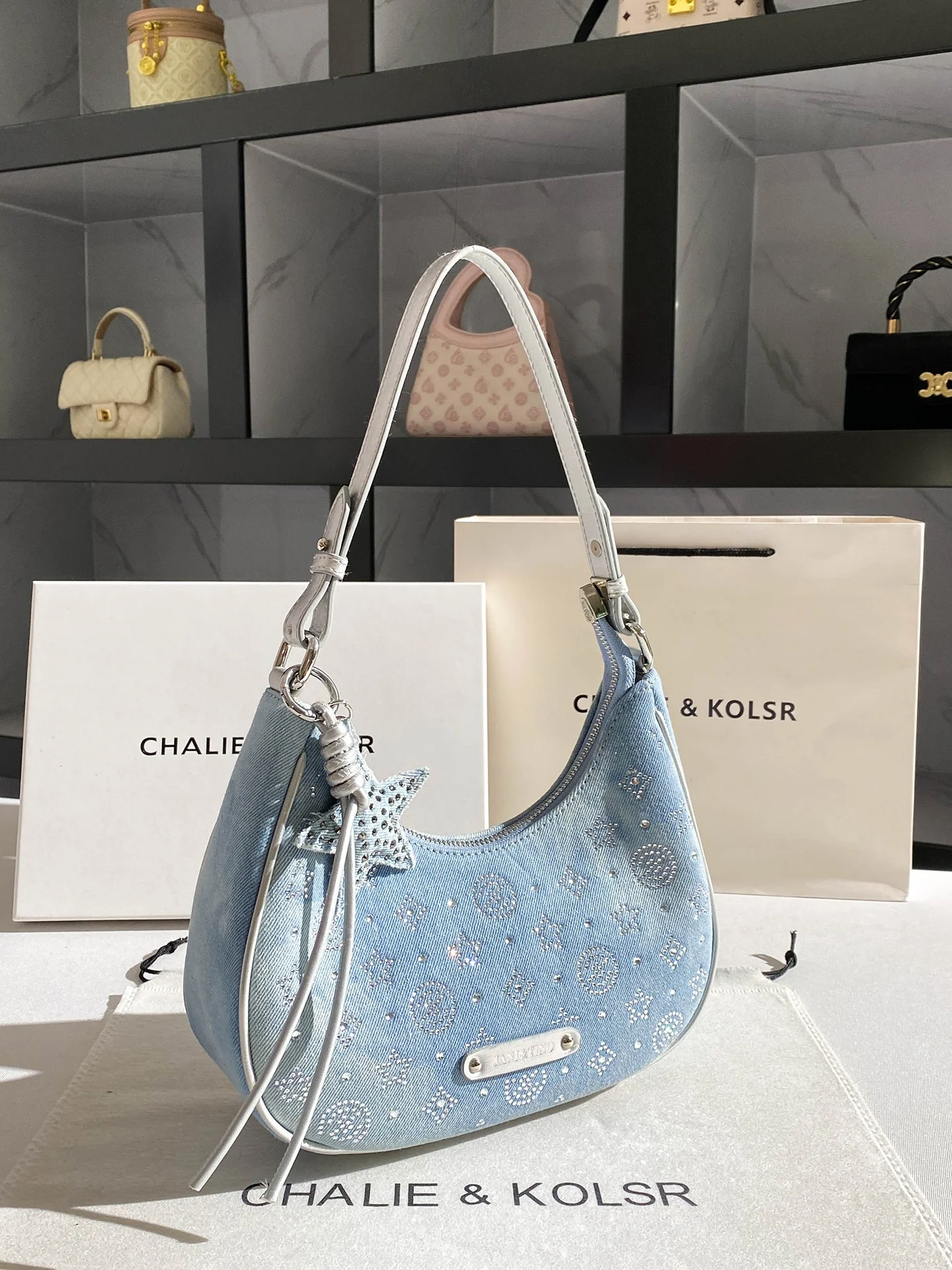 Bolso Hombro Denim Brillante Mujer Verano - alternate angle