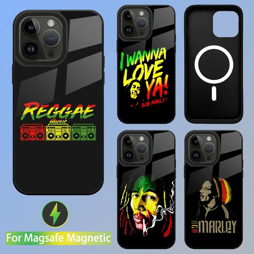 Bob Marley Rasta Lion Phone Case For iPhone 15,14,13,12,11,Plus,Pro,Max Mini Magsafe Magnetic Wireless Charging