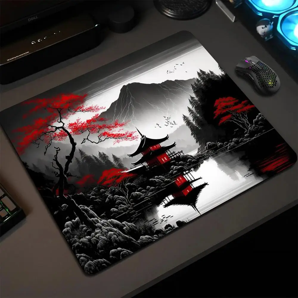 Sakura Scenery Moon Mouse Pad New Square Computer Office Soft Mousepad Leather Anti-slip HD Gaming Keyboard Mousepad PC Desk Mat