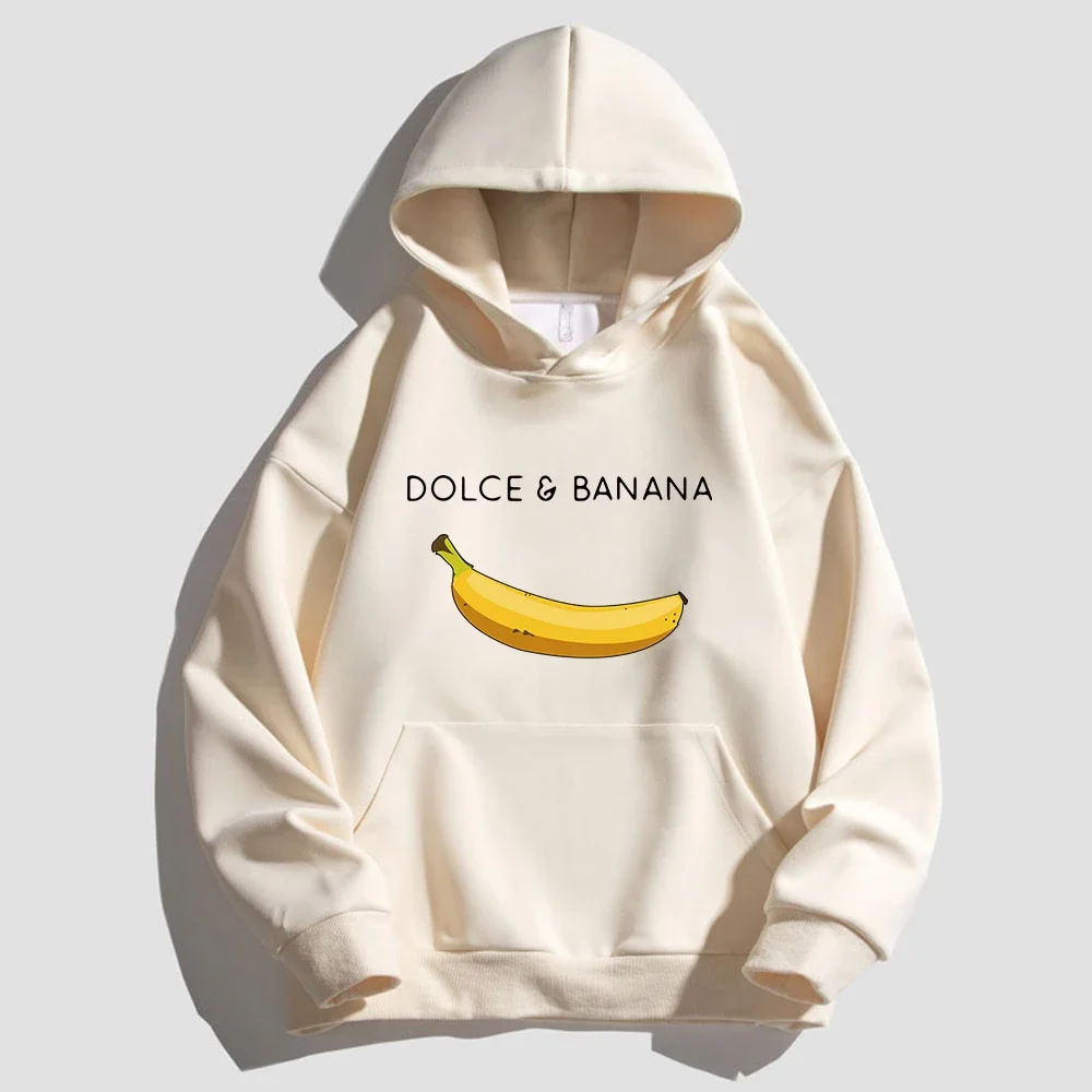 Dolce Banana Hoodie for Mens Cotton Print Luxury Hoodies Women Vintage Sweatshirt Pullover Fashion Clothing Streetwear Hoodie