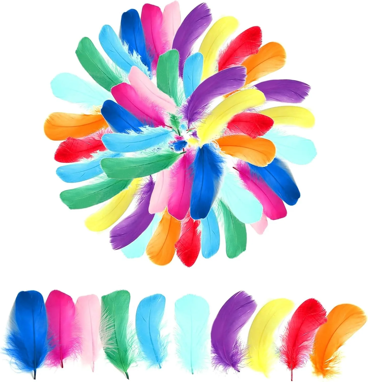 

300PCS 7-12 cm (3-5 inch)12 Colors Mixed Rooster Feathers Suitable For Kindergarten Handicrafts DIY Decoration Party and Wedding