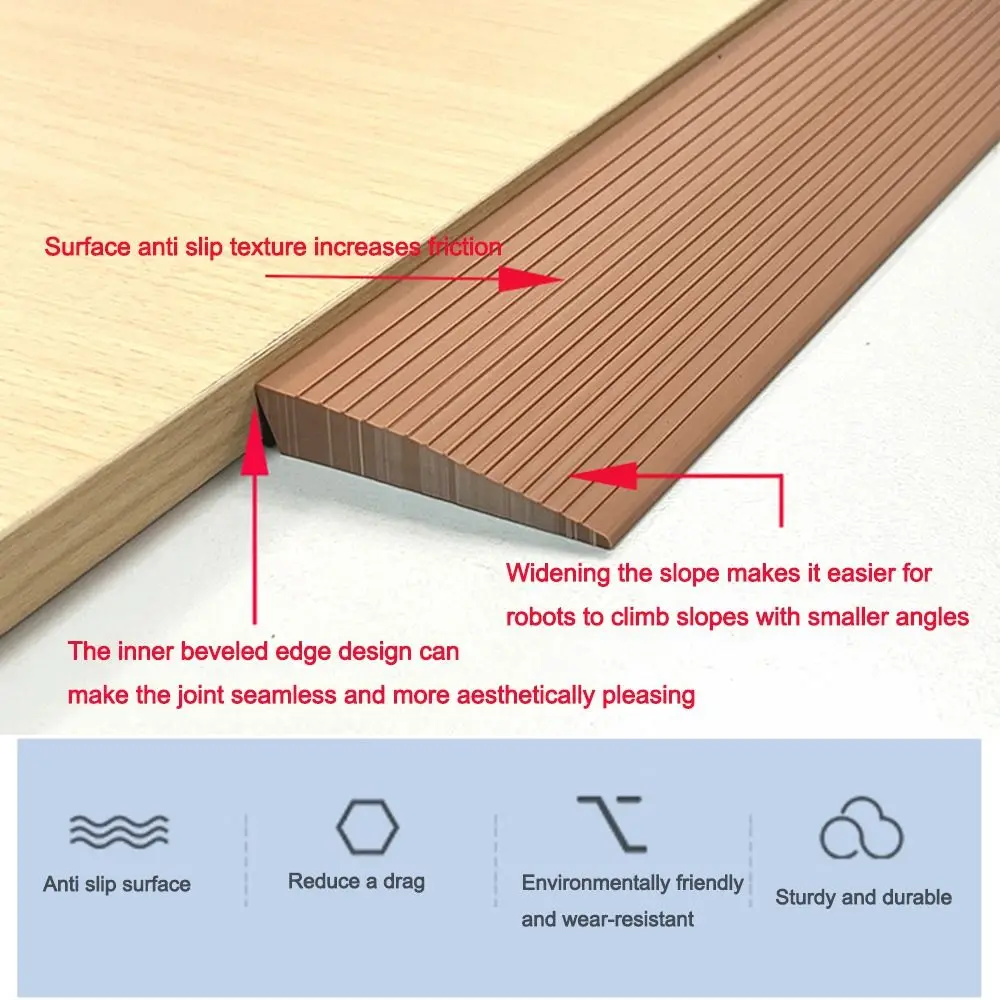 Self-Adhesive Ramp Mat Non-Slip Multi-Purpose Floor Transition Strip Easy Install 90x5cm Door Threshold Ramp Home