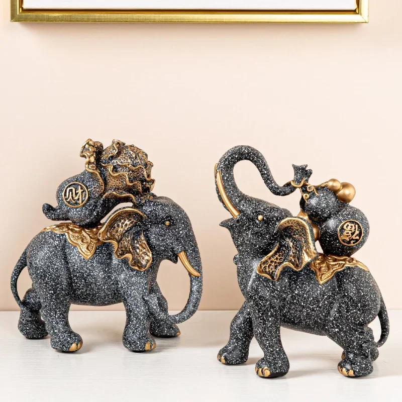 Imagem -03 - Criativo Elefante Decoração de Casa Sala Varante Mesa de Escritório Riqueza Estátua Auspiciosa Presente de Casamento