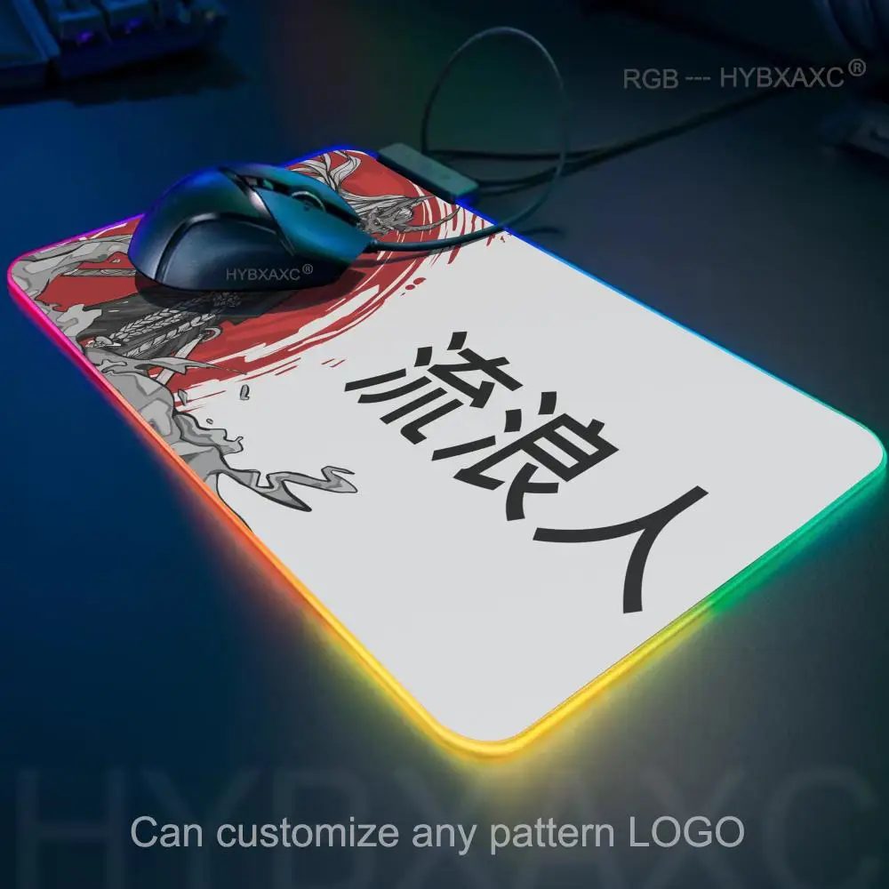 

Black and White Mouse Pad RGB Gaming Mouse Pad Desk Mat HD Gamer Large LED Light XXL MousePads PC Computer Carpet