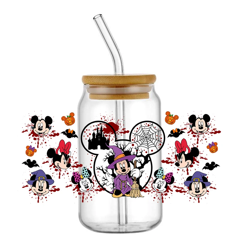 

Cartoon Mouse Halloween Dress Up Sticker UV DTF Transfer Wraps Cup Print For DIY Mad Glass Can Bottle Waterproof Decals