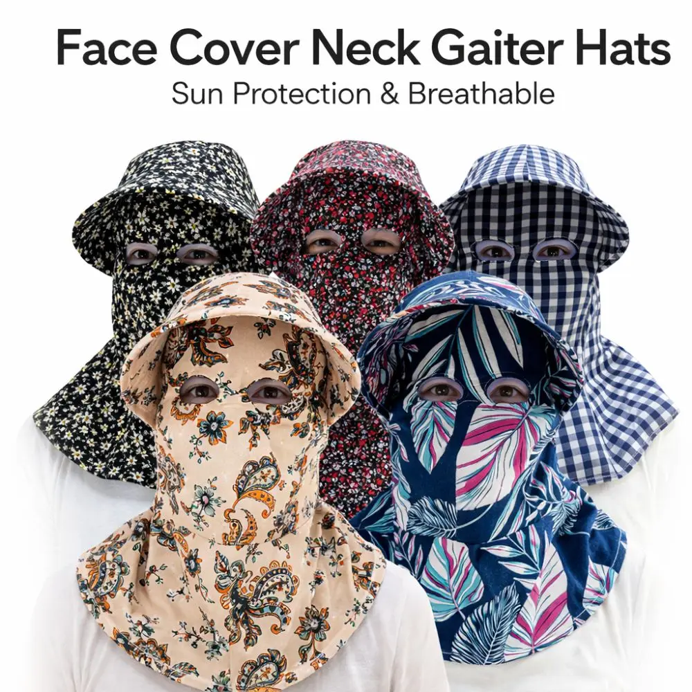 Wide Brim Face Mask Sun Hat Breathable Lightweight Tea Picki