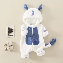 Baby Warm One-piece Clothes Newborn  Hooded Coats Baby Crawling Casual clothes thick Cute Clothes out Wear