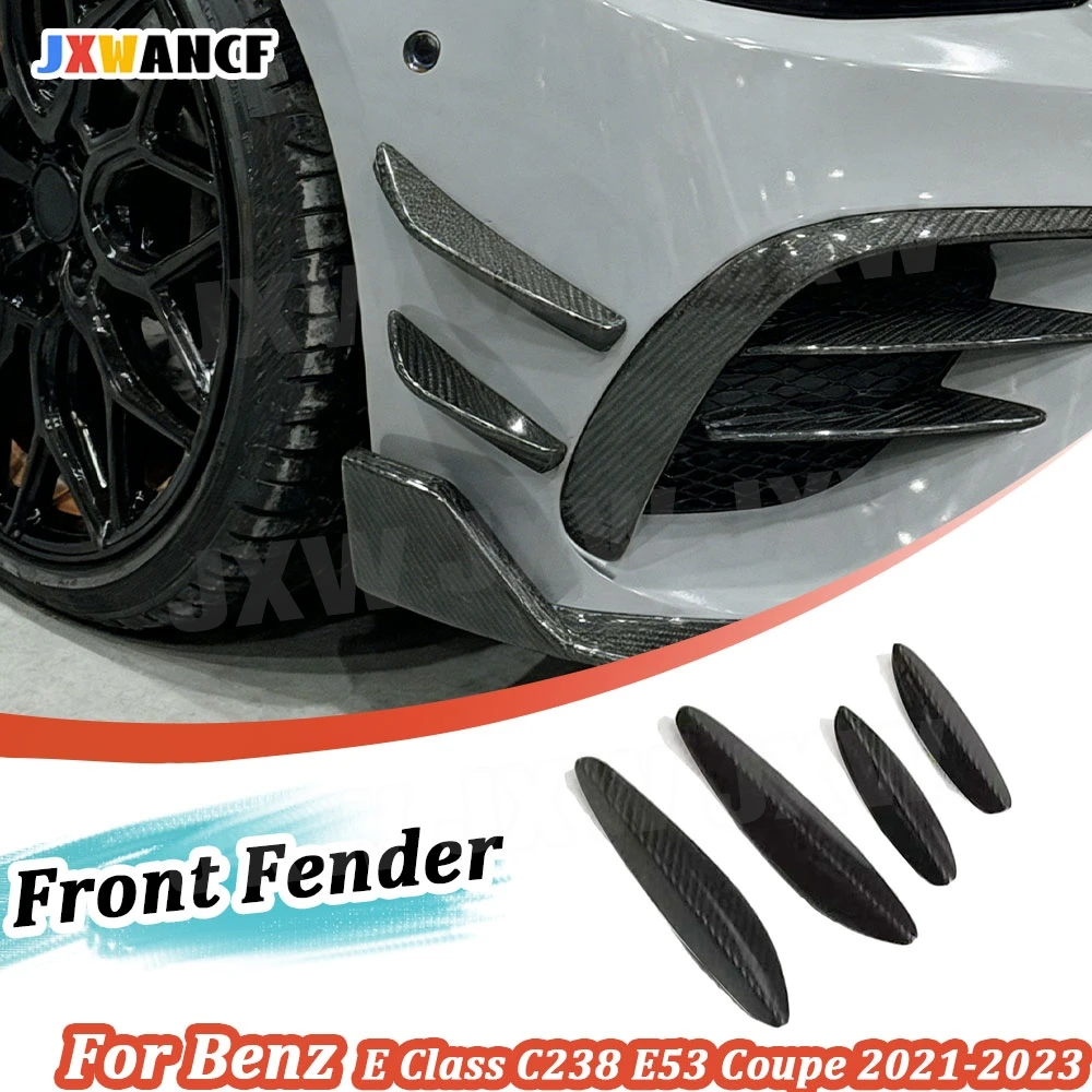 

JXWANCF Car Front Bumper Side Spoiler Splitter Air Blade for Benz E Class C238 E53 Coupe 2021-2023 Carbon Fiber