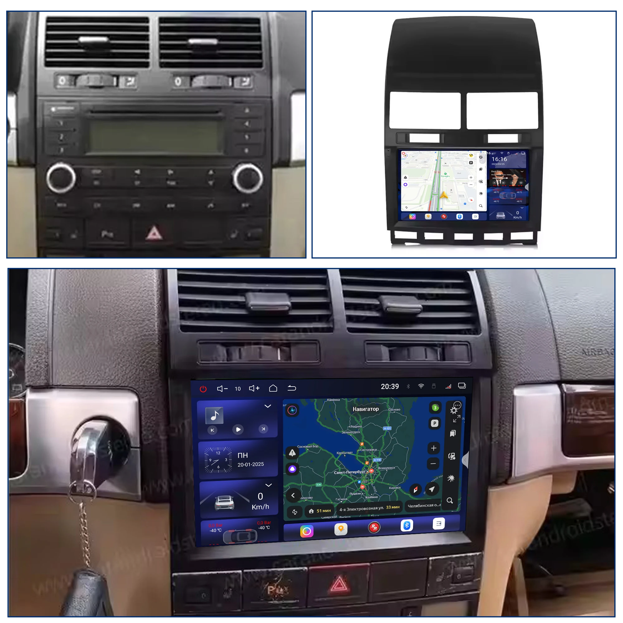 Redpower Crystal Sound 850 Pro Max Android Car Radio Player Screen for VW TOUAREG 2002-2010 CarPlay Bluetooth Hi-Fi