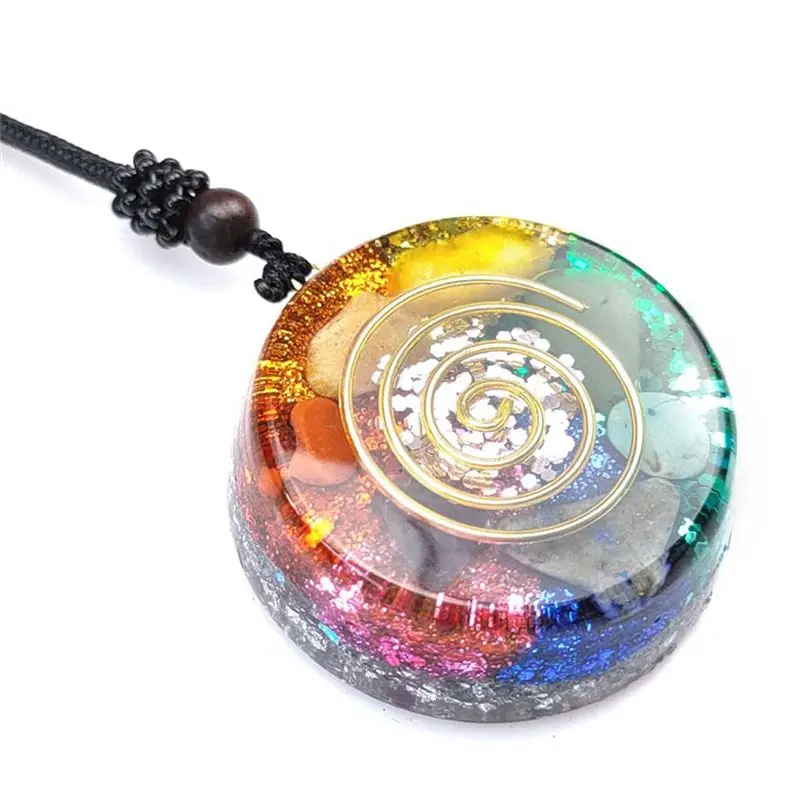 A95D-Orgonite Pendant Necklace Energy Generator Emf Healing Crystal Sacred Geometry Chakra Necklaces Meditation Jewellry