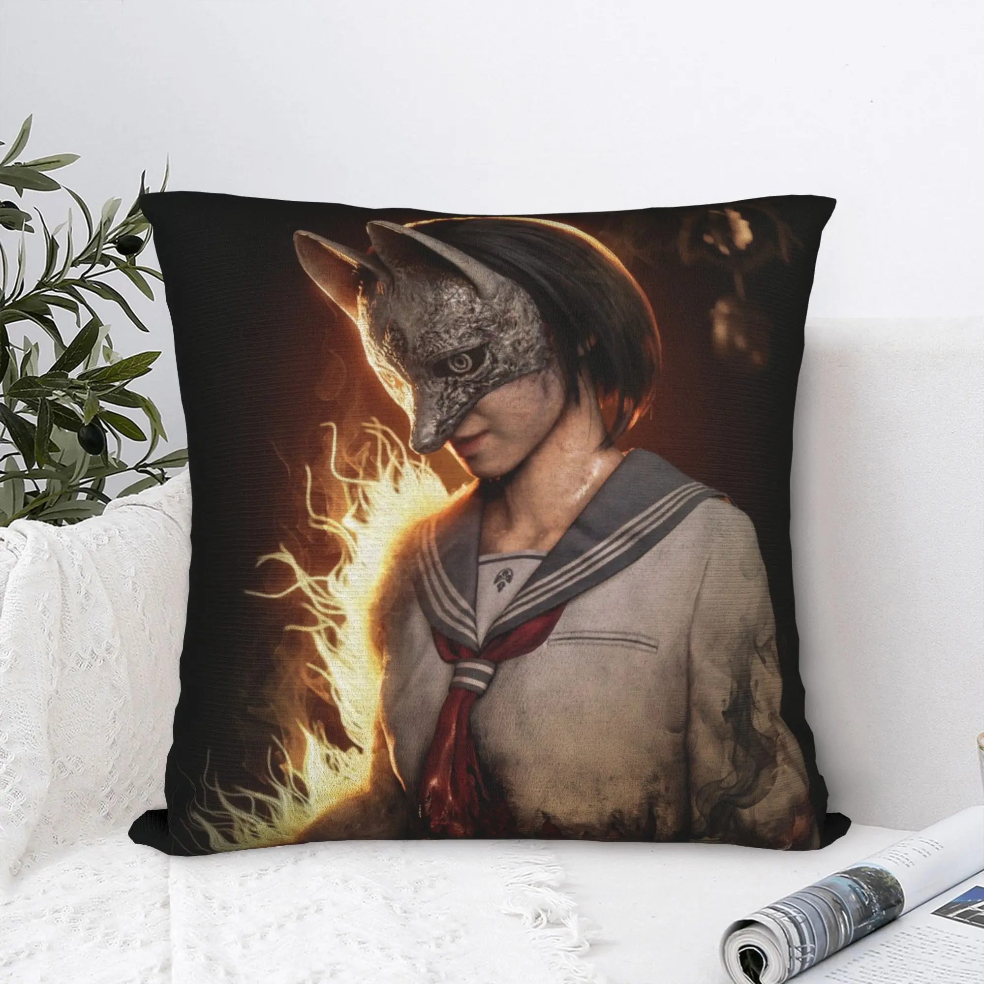 Horror Silents Hills f Game Pillow Case  Comfy Pillow Cover For Couch Sofa Bedroom Vintage Cushion Cover
