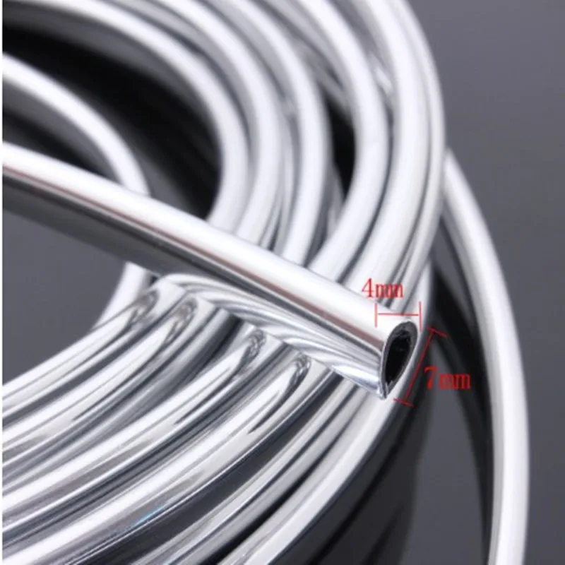 

6M Car Door Chrome Moulding Trim Strip Edge Scratch Guard Protector Cover Strip Roll Chrome Styling Moulding Trim Strip