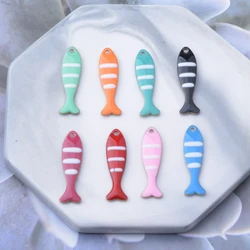 10pcs Copper Both-sided Enamelled Big Cute Fish Charms oil dripping Necklace Bracelet Pendant DIY Jewelry Accessories