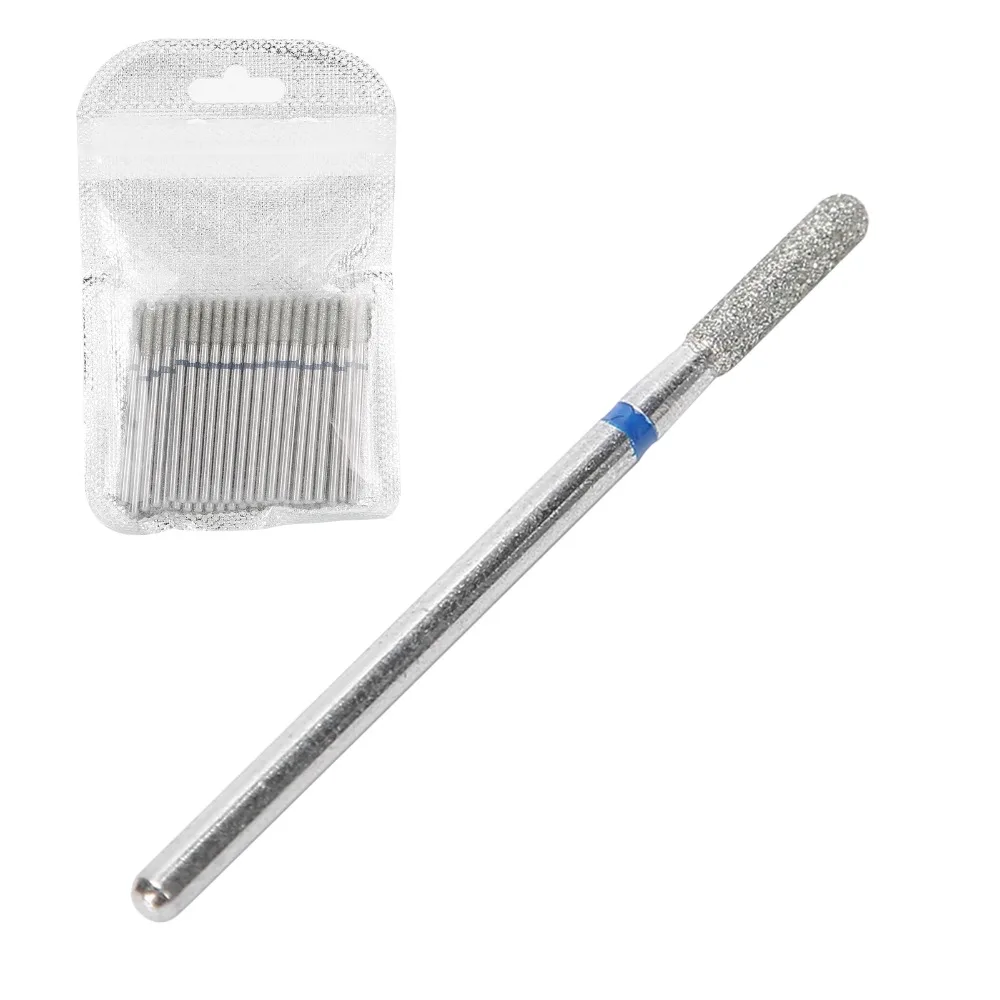 50pcs Portable Diamond Grinding Bit Diamond Cylindrical Ball Head Dead Skin Removal Bits Carborundum 2.35mm Shank