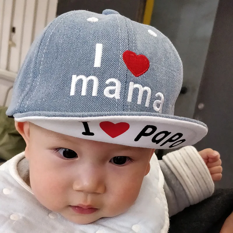 Children\'s Baseball Cap for Girls Boy Denim Sunscreen Baby Hat Hip Hop Letter Embroidered Kids Caps Kids Accessories 0-1Y