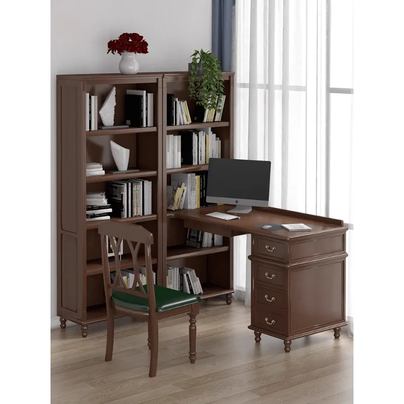 

Solid wood study American light luxury small apartment corner whole house custom desk