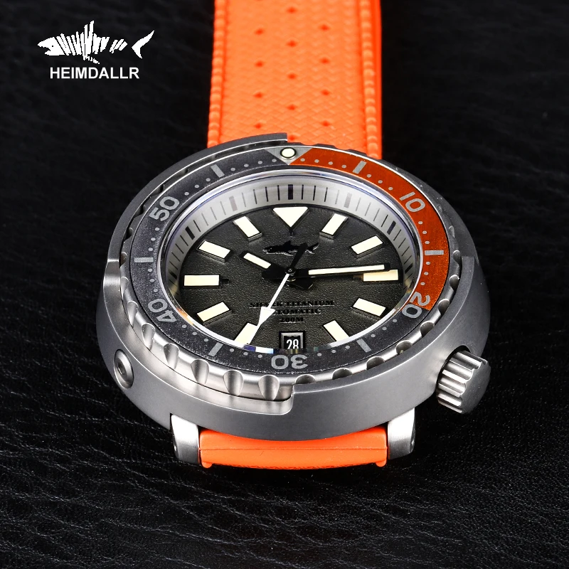 Heimdallr Sharkey Titanium Diver Watches Luminous Dial Sapphire Crystal 200M Water Resistance NH35 Automatic Movement Men Watch