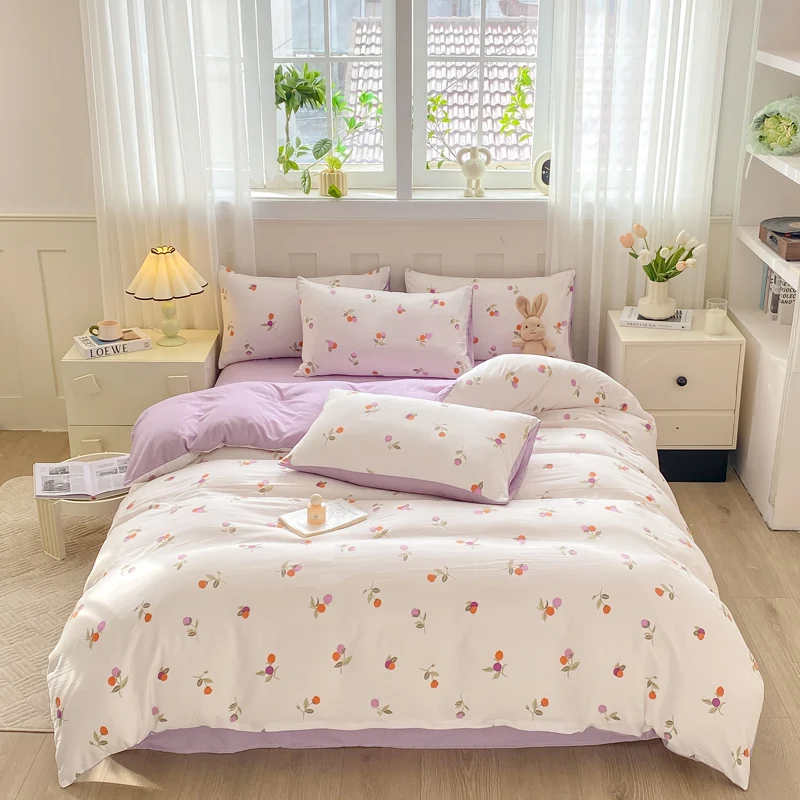 

Romantic purple bedding set, bed sheets, twin beds, full size beds,linen sheets,children's and girls' floral duvet covers