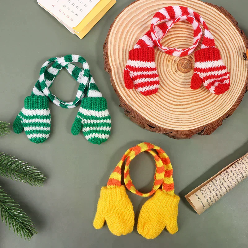 1/12 دمية اليدوية وشاح الحياكة الصغيرة قفازات دمية عيد الميلاد الديكور دمى الملابس واللباس الملحقات #5