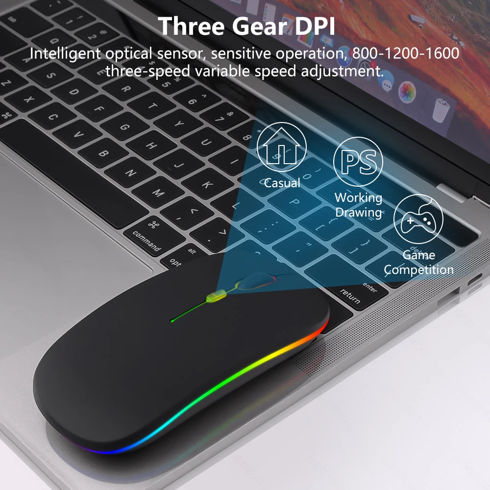 Bettdow Mouse Sem Fio Wireless 2400DPI 2,4GHz Bluetooth Mouse Bettdow Mouse Sem Fio Wireless 2400DPI 2,4GHz Bluetooth Mouse