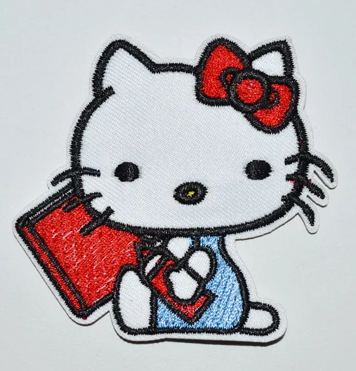 

1x PET CAT RED BOOK KAWAII PEN PUNK KAWAII EMBROIDERED IRON ON PATCH CLOTHES FOR CHILDREN'S CLOTHING DIY T-SHIRT (≈ 6.5*6.5 cm)