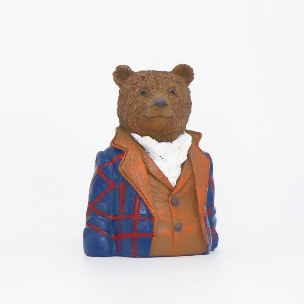 Kreative Mr. Braunbär-Statue, Niedliche Bären-Gentleman-Figur, Harz-Skulptur, Dekoration für Zuhause, Büro, Schreibtisch, Bücherregal, Kleines Geschenk – Detail 5
