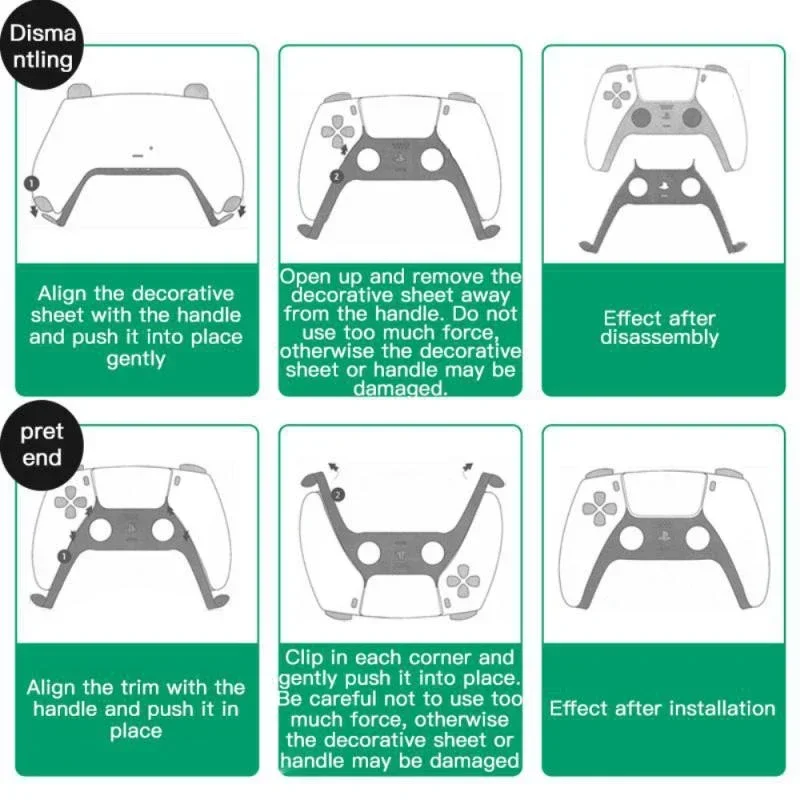 Faixa Decorativa Camuflada para Controle Joystick PS5 - Acessório para Decoração de Gamepad e Capa de Proteção