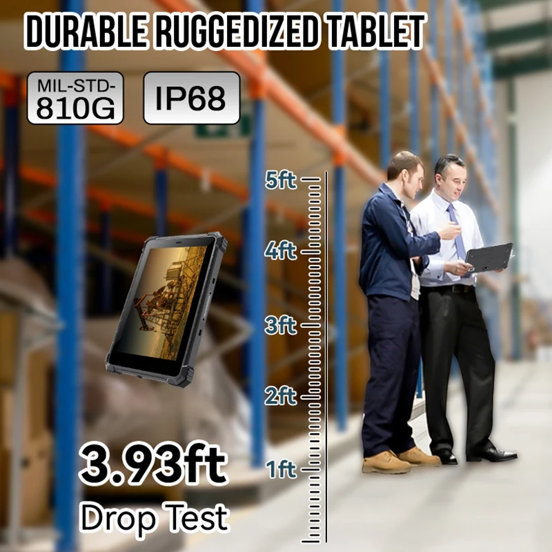 A10ST 10 Inch Android 10 4+64GB MTK6771 10000MAH Industrial Rugged Tablet With 1D/2D Barcode Scanner For Warehouse Inventory