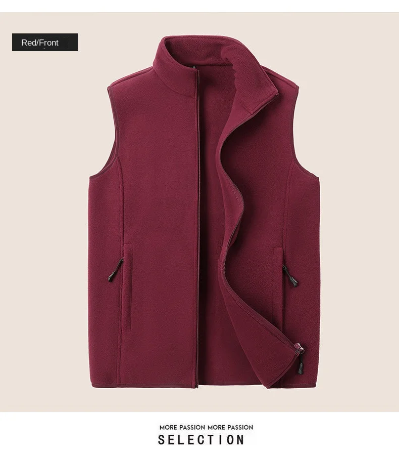 Herbst mode plus Größe männlich warme Weste Fleece Weste Herren Lamm Kaschmir warm ärmellosen Mantel Männer Marke Kleidung Winter weste – Detail 12