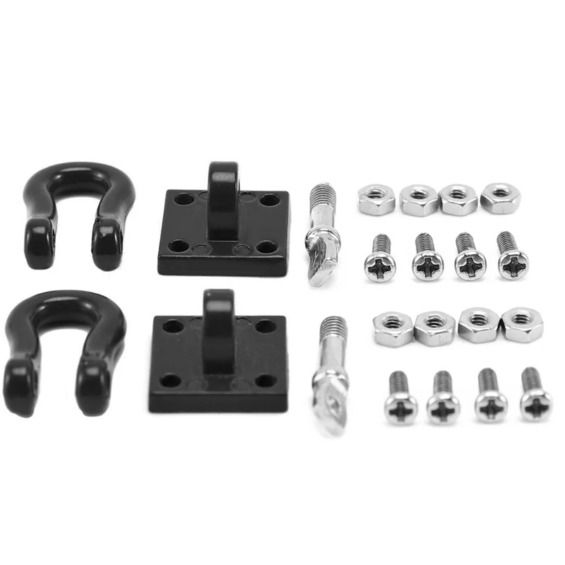 4Pcs Metal Trailer Towing Buckle Tow Hooks Shackles for 1/10 RC Crawler Car TRX4 Axial SCX10 D90