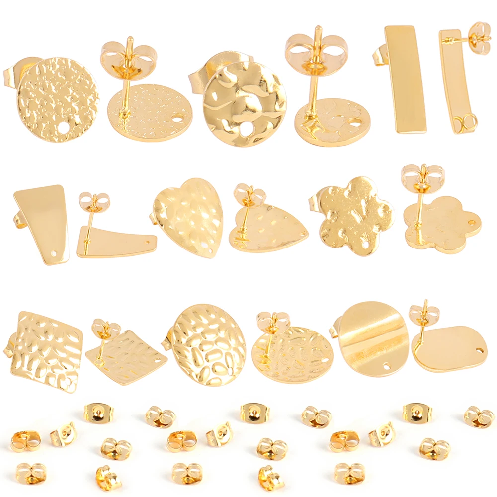 20 قطعة/الوحدة الفولاذ المقاوم للصدأ مضلع القرط النتائج فارغة هوك أقراط آخر ل أقراط قاعدة دبوس DIY بها بنفسك مستلزمات صناعة المجوهرات