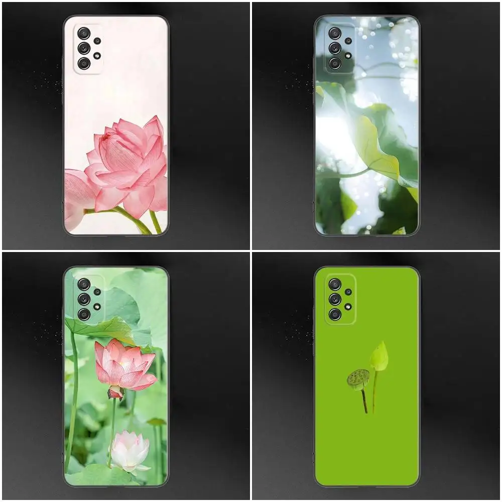 

Lotus leaf Phone Case For Samsung Galaxy S25,S24,S21,S22,S23,S30,Ultra,S20,Plus,Fe,Lite,Note,10,9,5G Black Cover