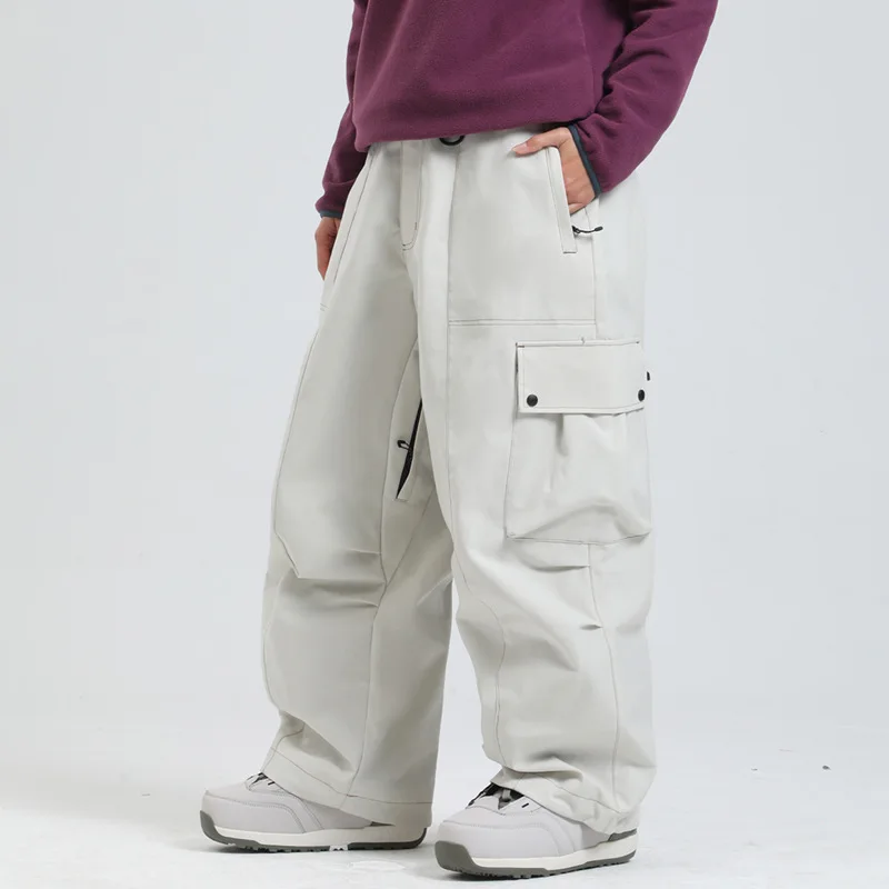 

2025 Winter New Ski Pants Men Snowboard Pants Women Loose Single Board Windproof Waterproof Sports Outdoor Wide Leg Ski Pants