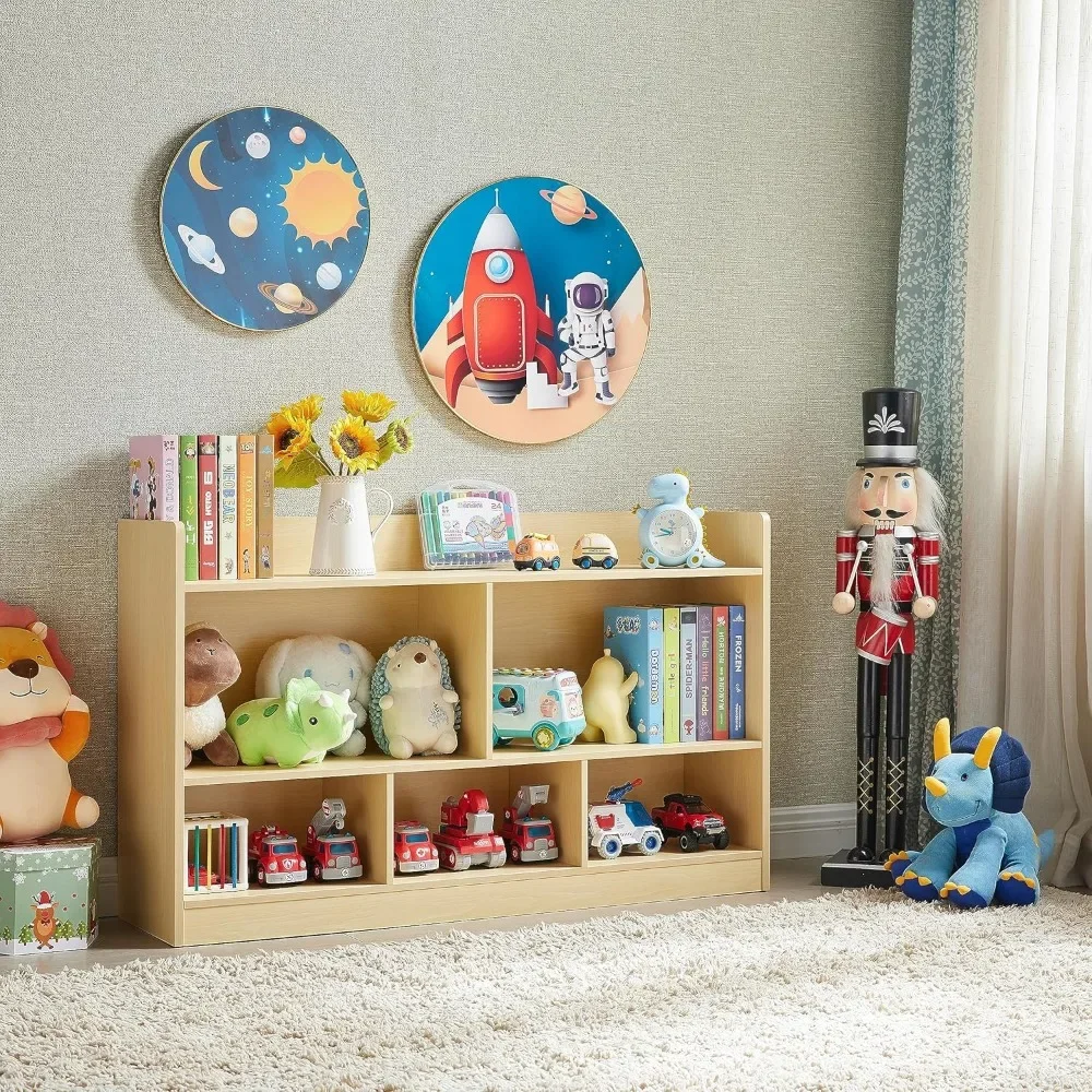 Meuble de rangement en bois pour enfants, bibliothèque sectionnelle pour organiser les jouets de nettoyage, armoire de rangement en bois, mobilier de garderie pour l'école