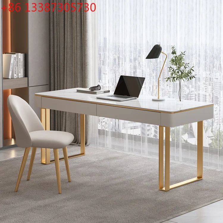 Mesa de ardósia simples nórdica pequeno apartamento com gaveta mesa de computador simples